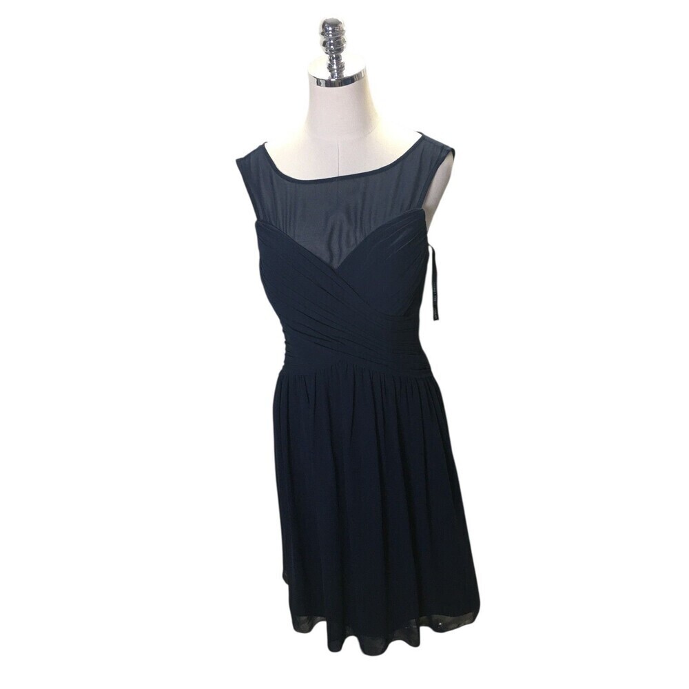 Bill Levkoff Dress Women's Size 10 Navy Blue Sleeveless Midi